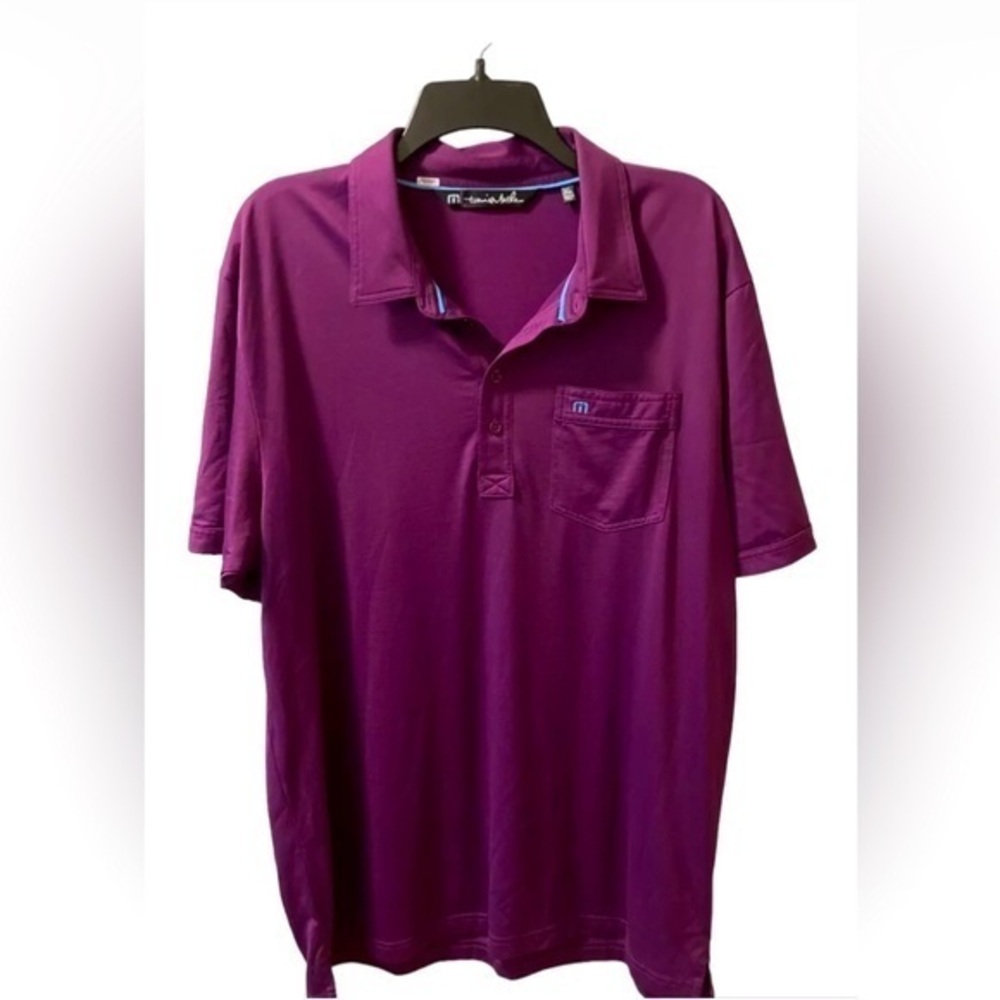 Travis Mathew Polo Shirt Mens Size‎ XL Purple Polo Short Sleeves Golf Logo